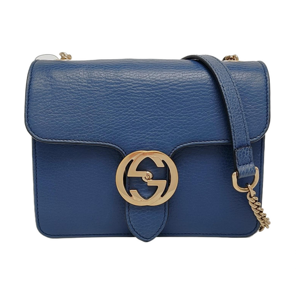Interlocking G Small Calfskin Blue