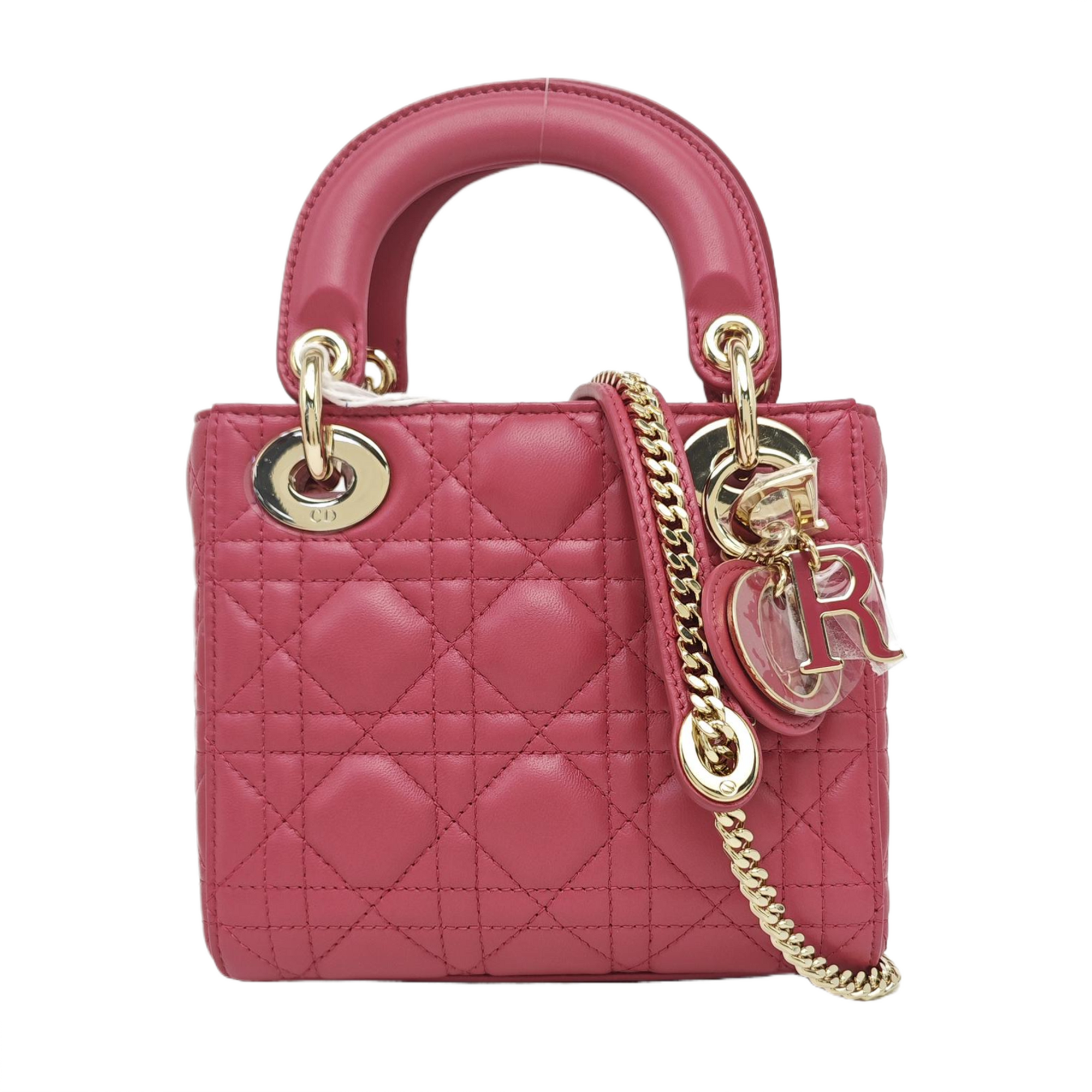 Lady Dior Mini Cannage Lambskin Red