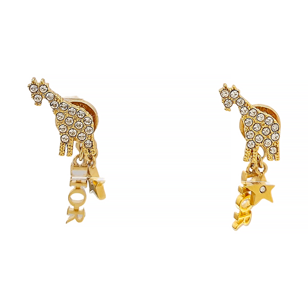 Diorable Metal Gold Stud Earrings