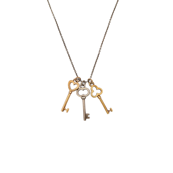Tiffany Keys 18k Gold Silver Necklace