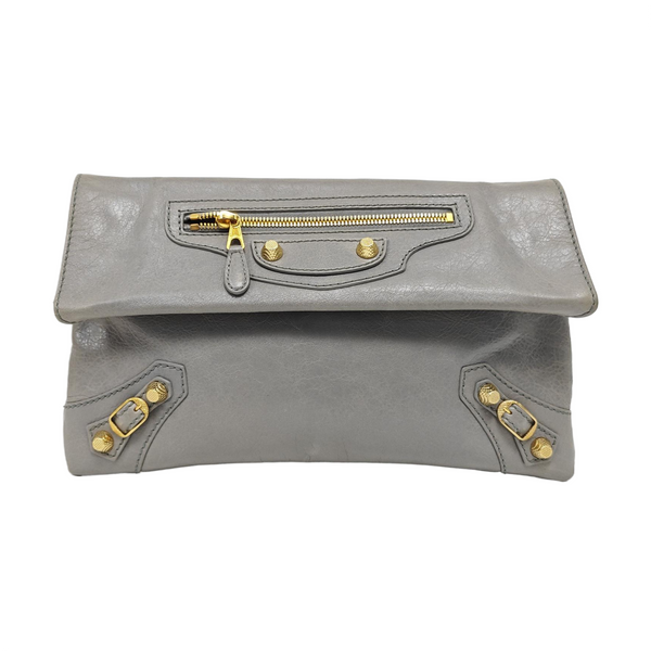 Classic Metallic Edge City Small Calfskin Gray