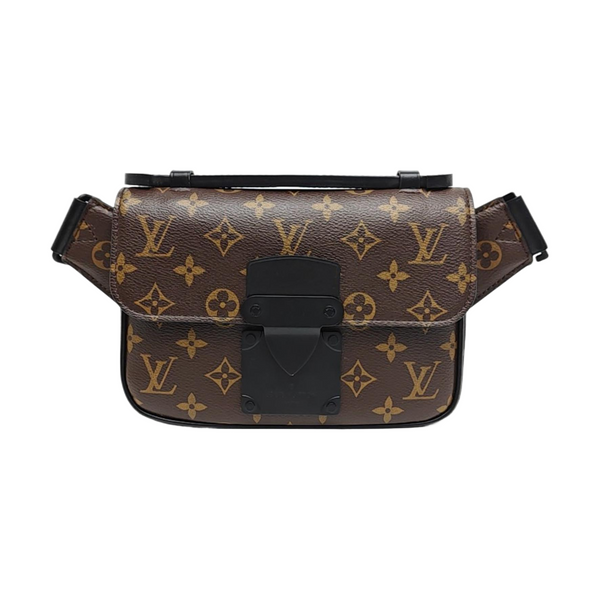 S LOCK Monogram Coated Canvas Brown
