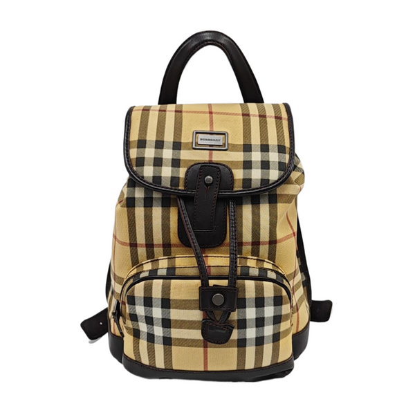 Coated Canvas Backpack Beige