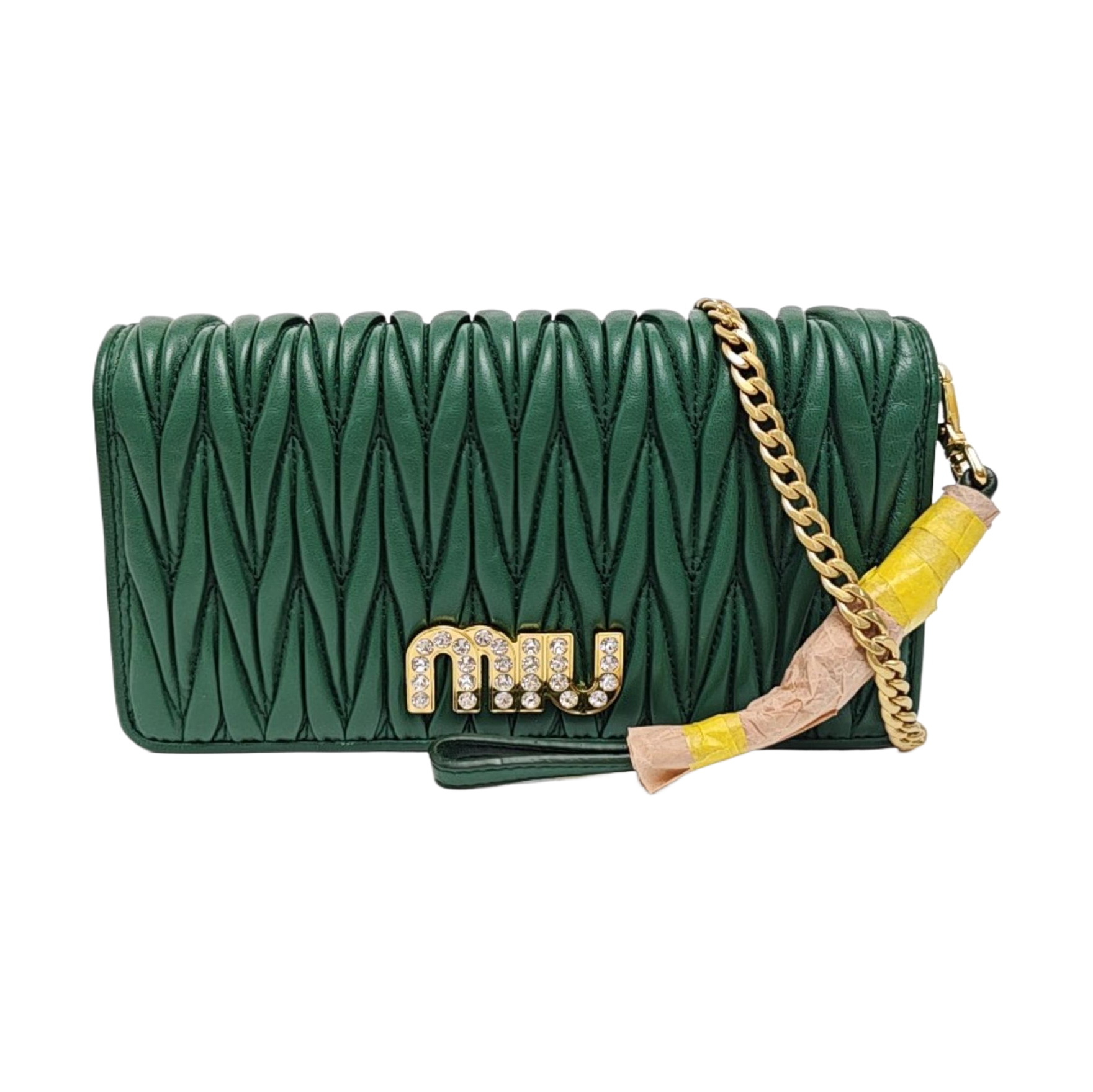 My Miu Quilted Lambskin Green