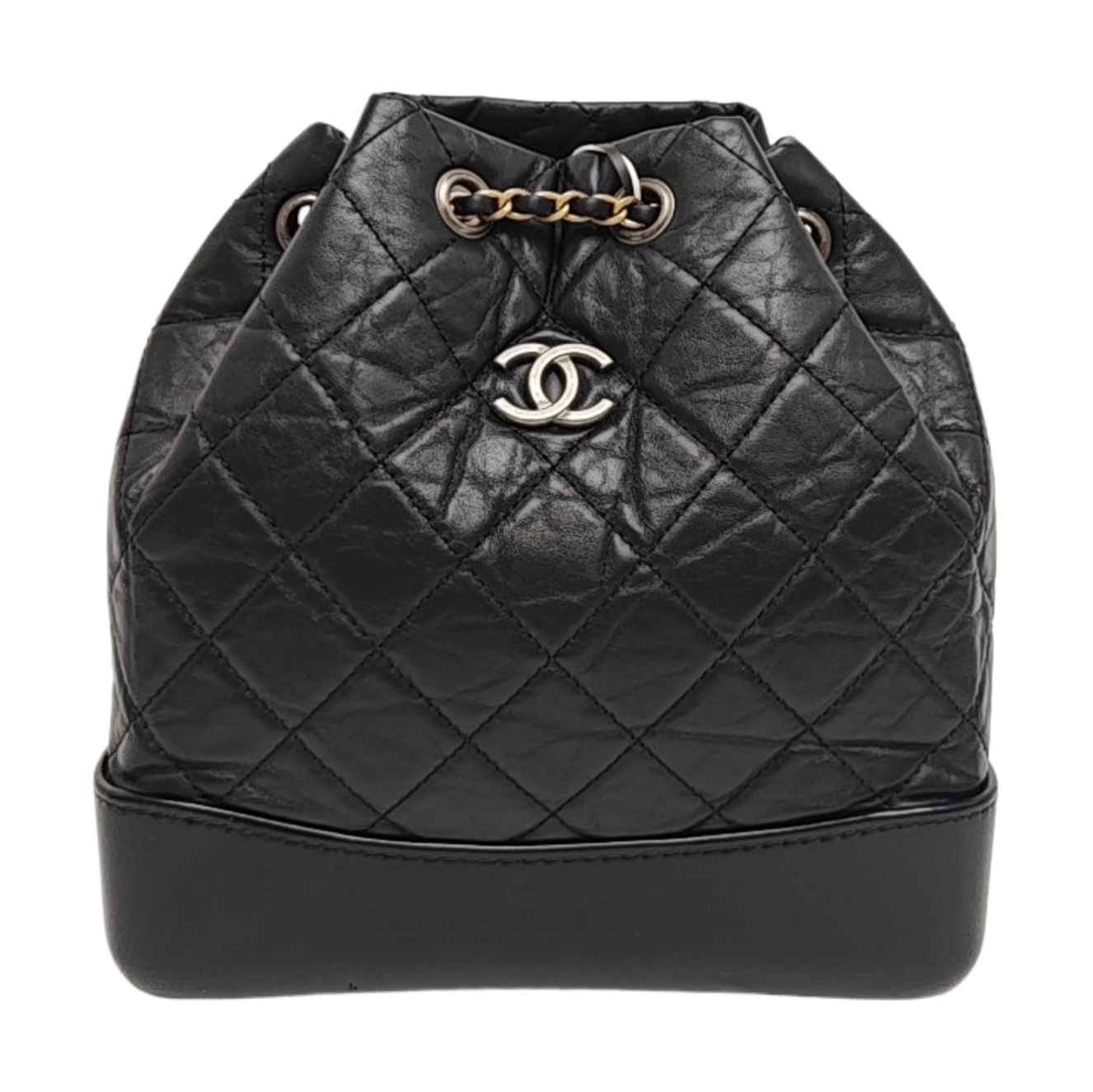 GABRIELLE Small Quilted Calfskin Black