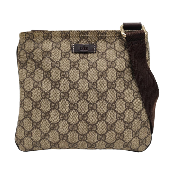 Monogram Coated Canvas Crossbody Bag Beige
