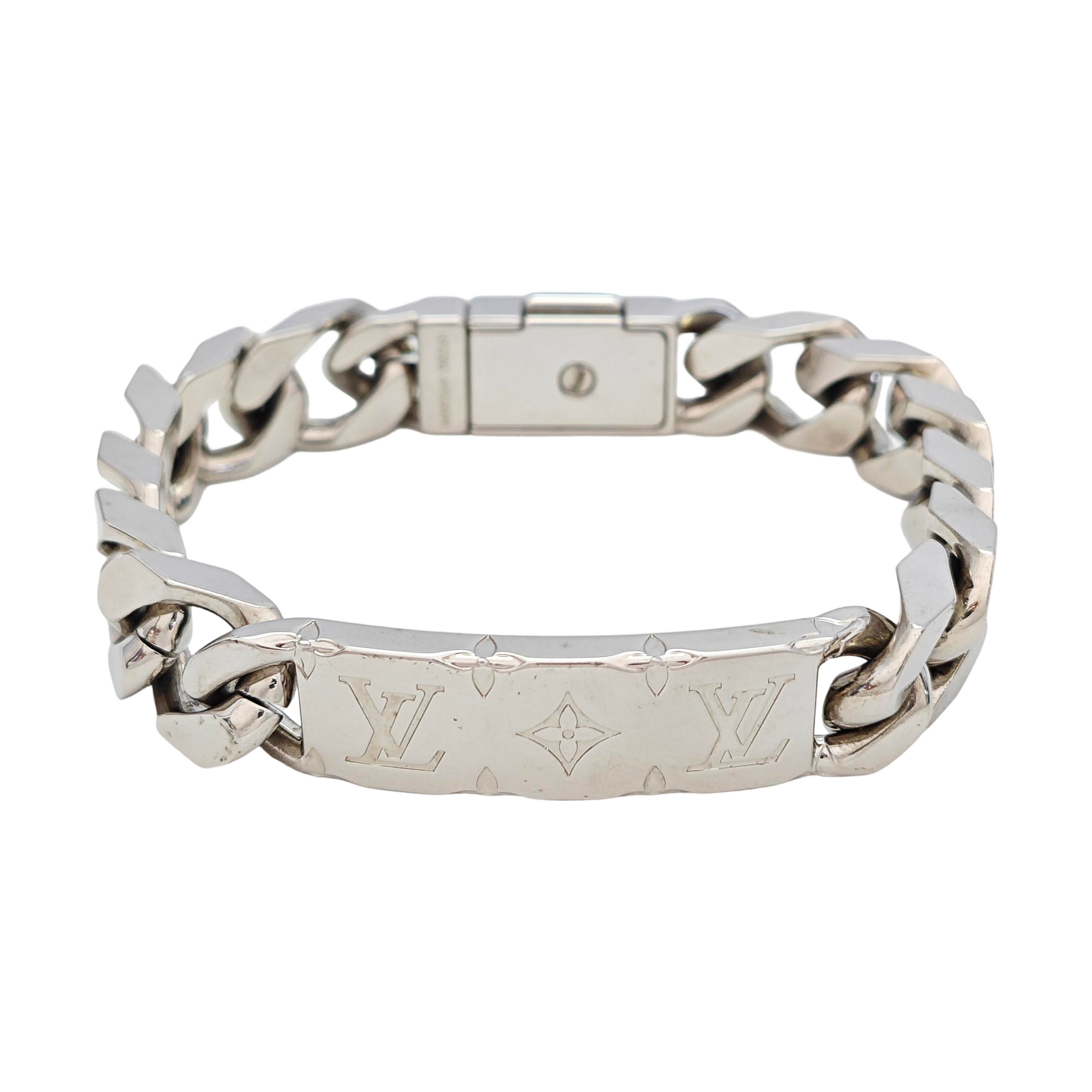 Monogram Metal Silver Bracelet