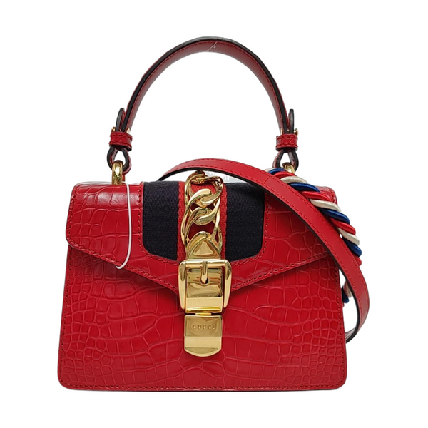 Sylvie Mini Crocodile Red