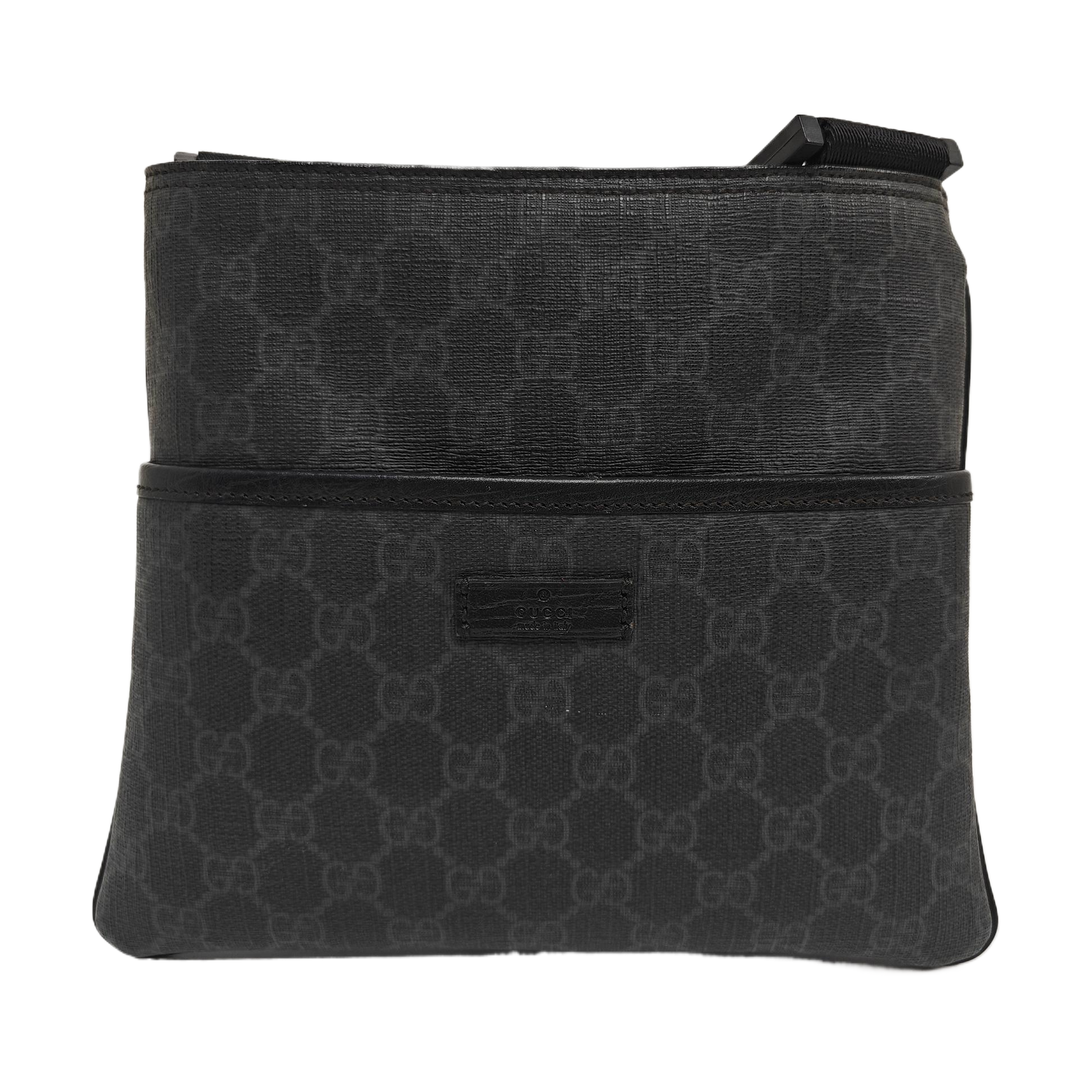 Coated Canvas Clutch Black