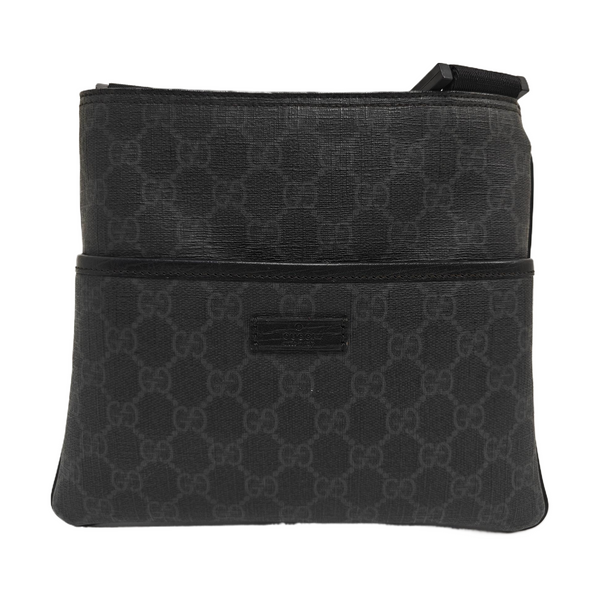 Coated Canvas Clutch Black