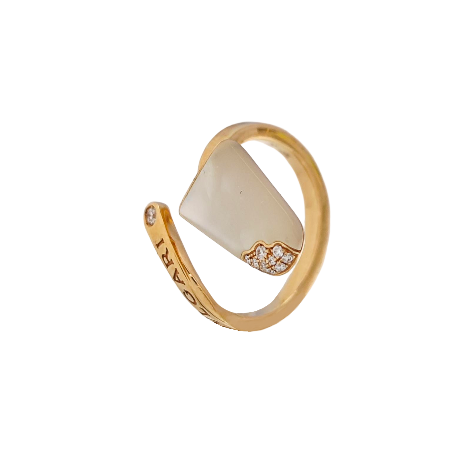 BVLGARI BVLGARI Anillo de Oro Rosa de 18k Blanco Talla EU 50