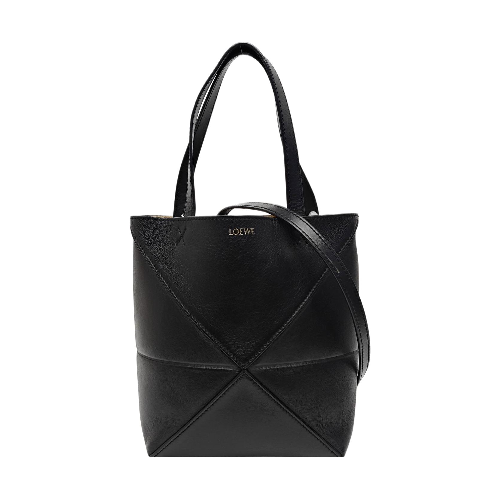 Puzzle Fold Mini Calfskin Black