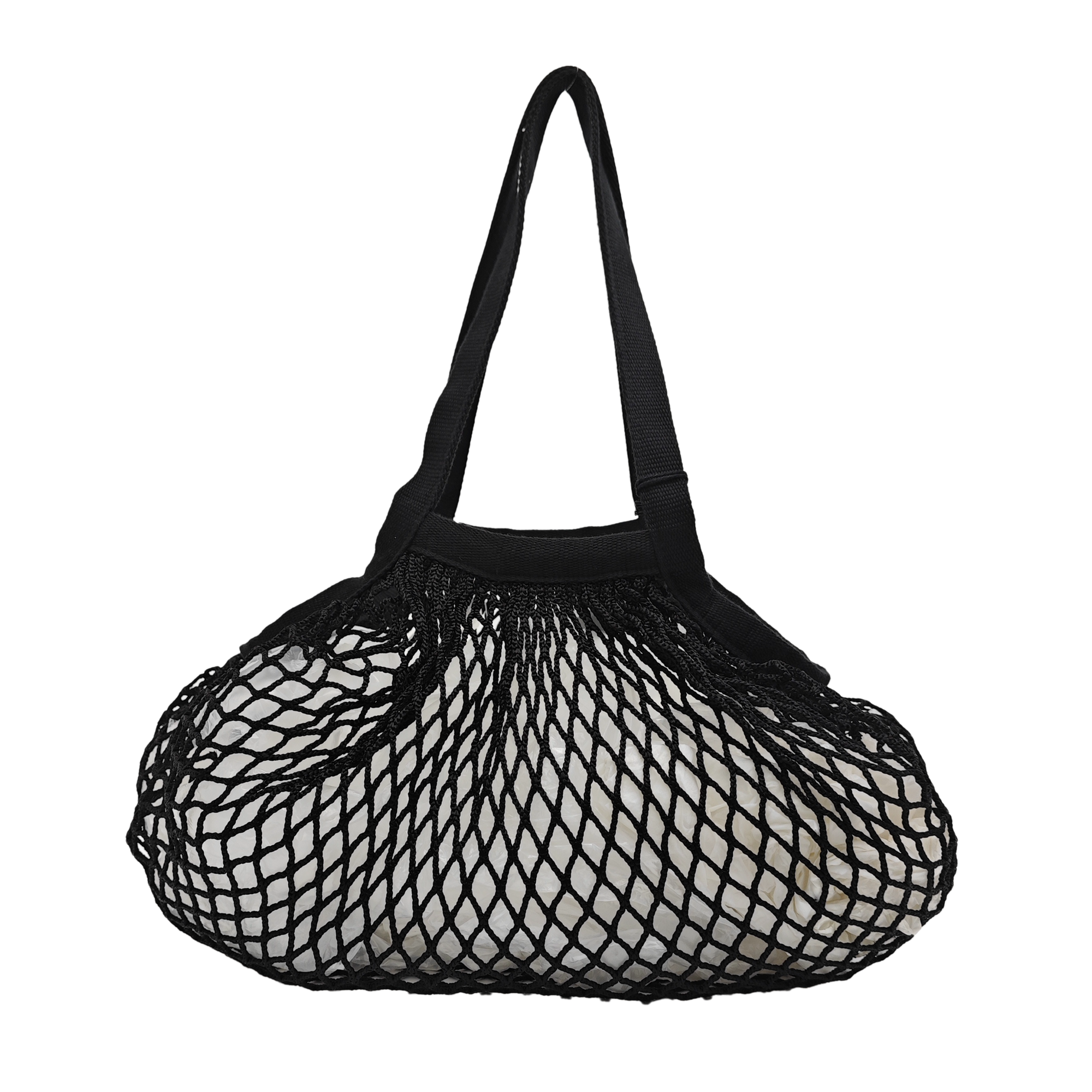 Fabric Top Handle Bag Black