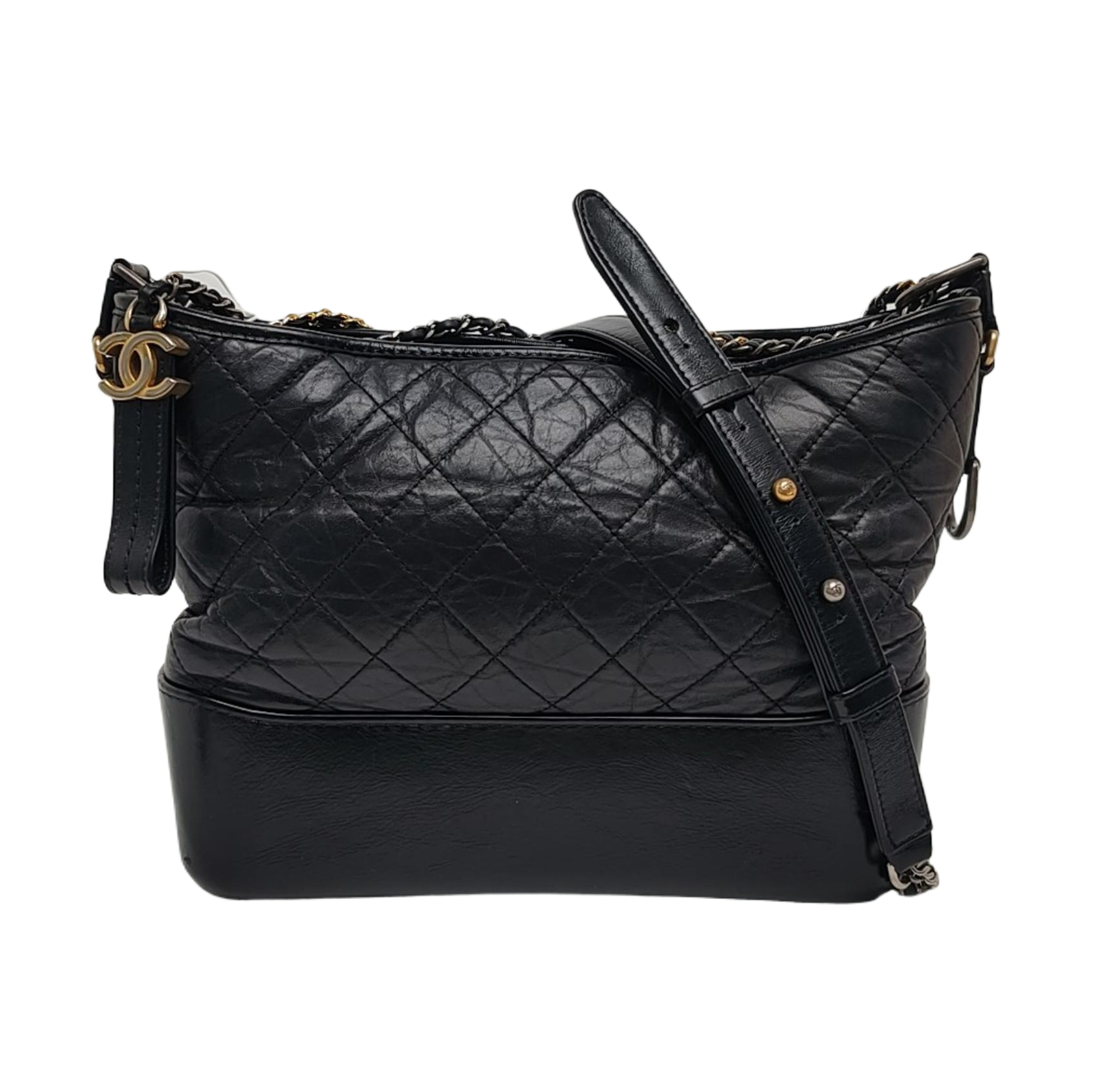 GABRIELLE Medium Quilted Calfskin Black