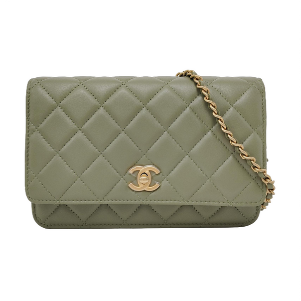 WOC Quilted Lambskin Green