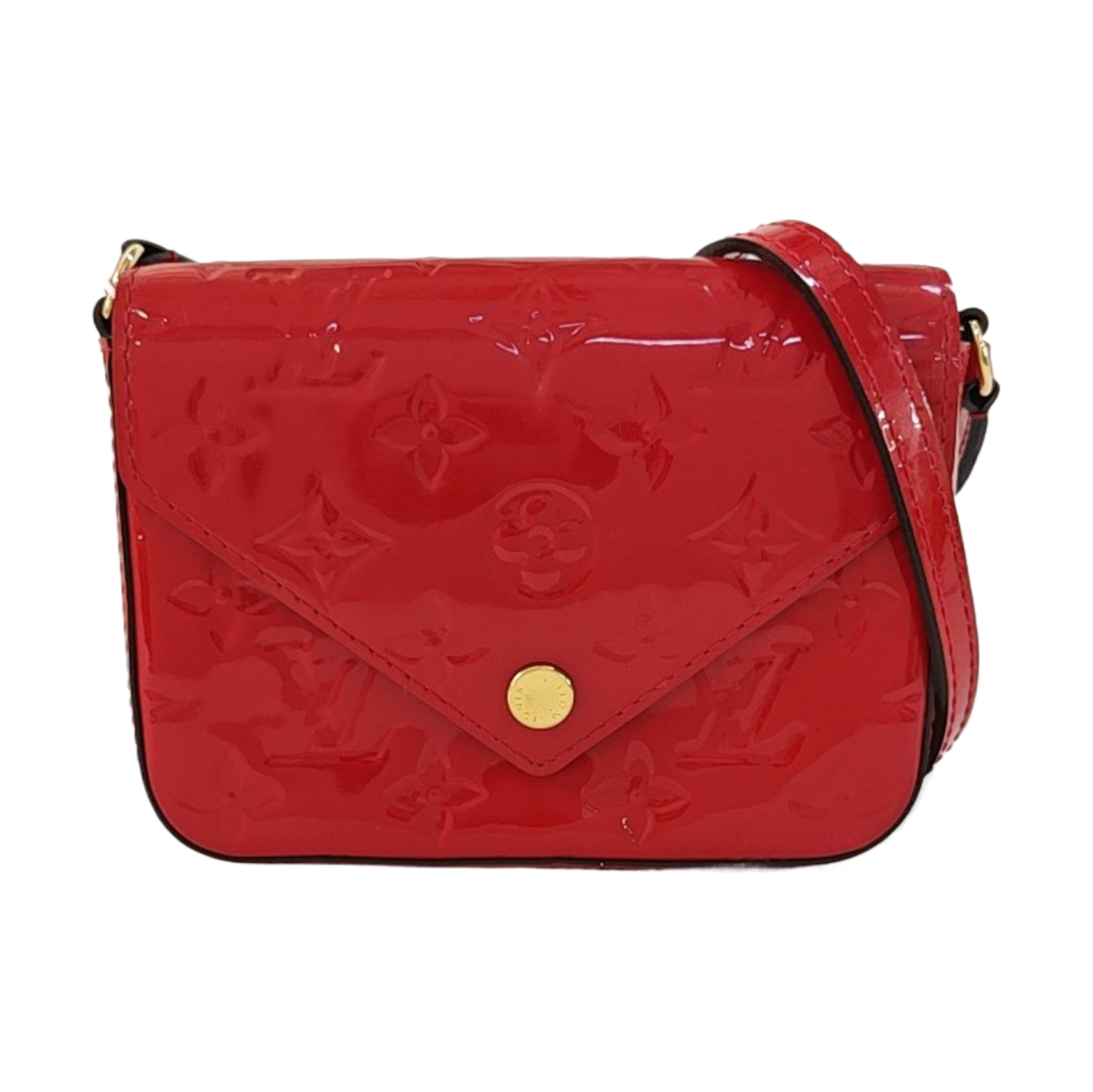 SAC LUCIE Mini Monogram Patent Leather Red