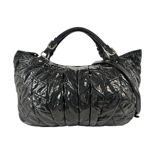 Quilted Patent Leather Black