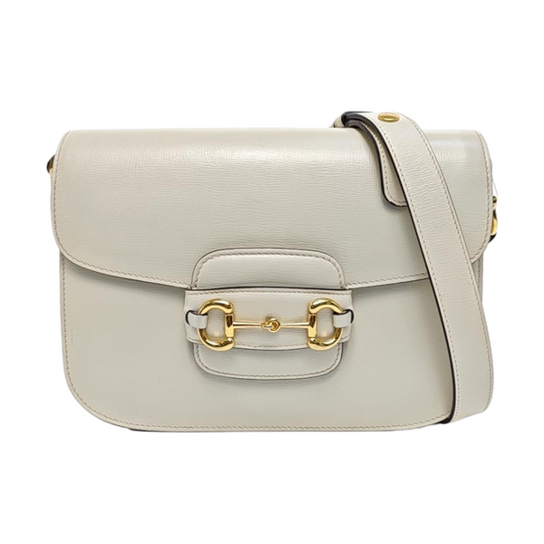 Authenticated pre-owned  Horsebit 1955 Small Calfskin White - Shoulder Bag at Looply