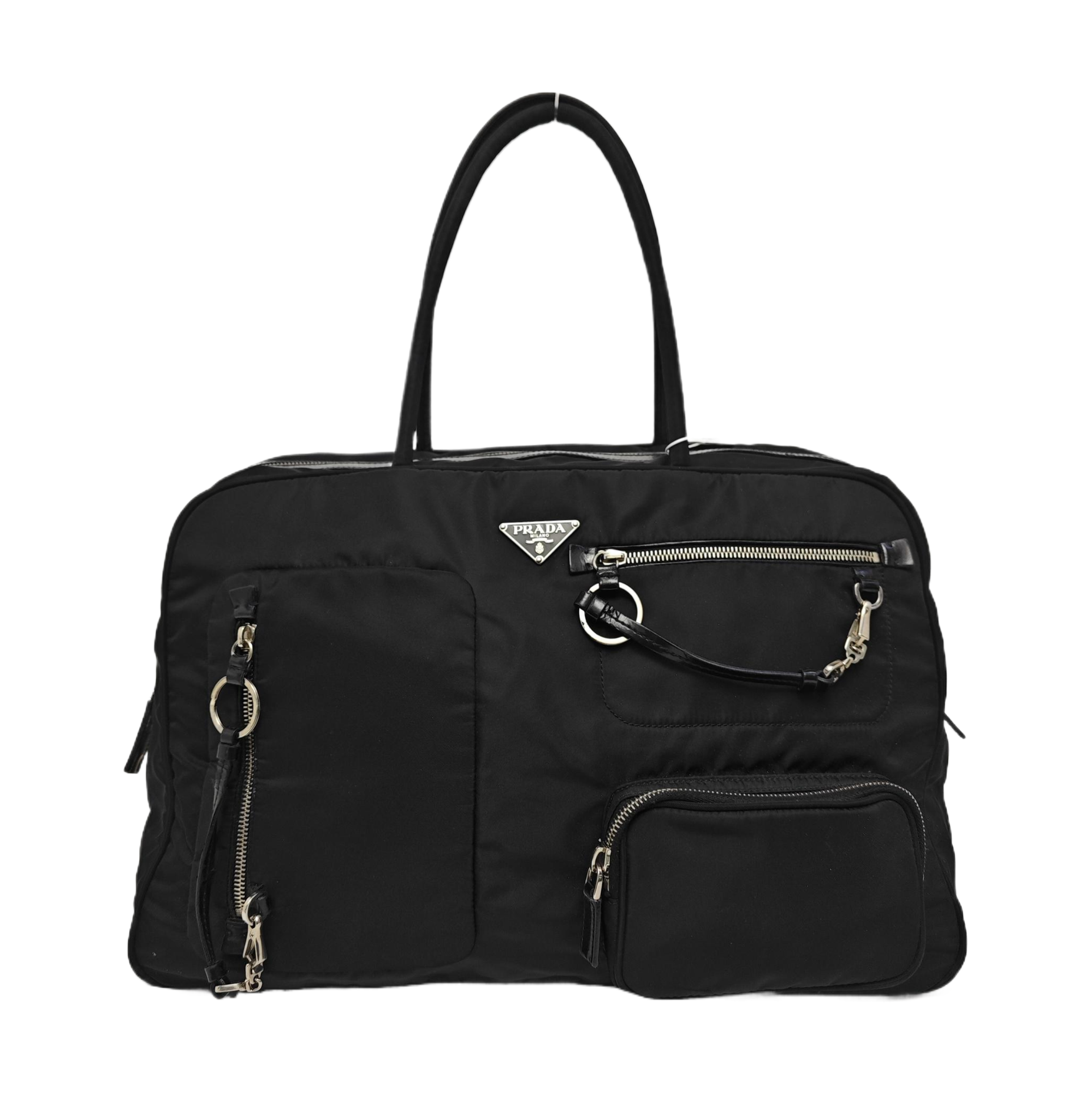 Nylon Top Handle Bag Black
