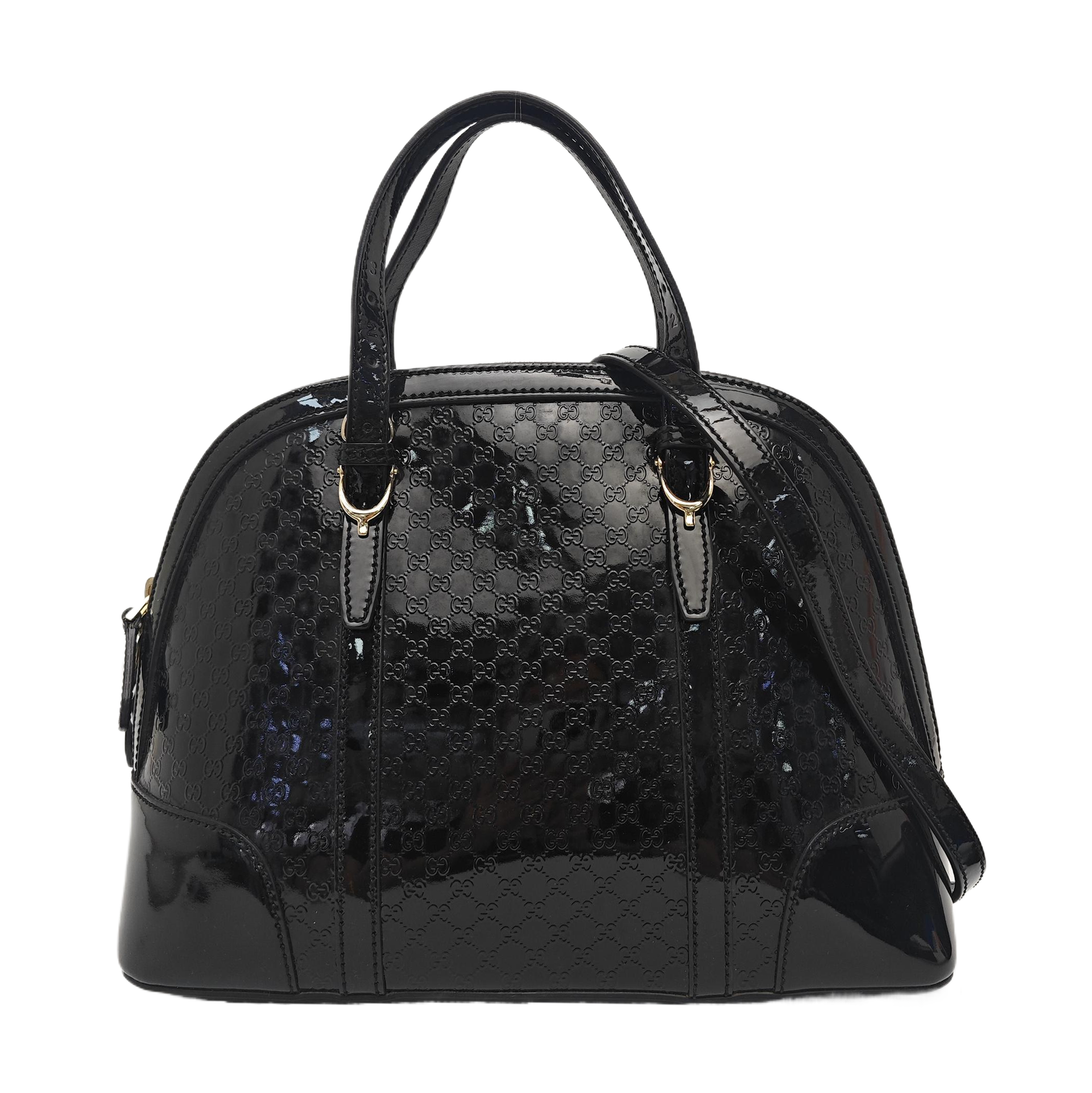 Microguccissima Monogram Patent Leather Black