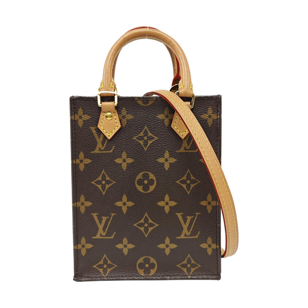 SAC PLAT Mini Monogram Coated Canvas Brown