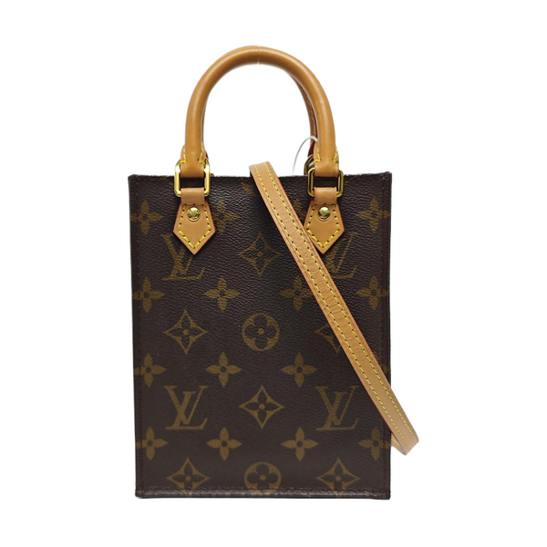 SAC PLAT Mini Monogram Coated Canvas Brown