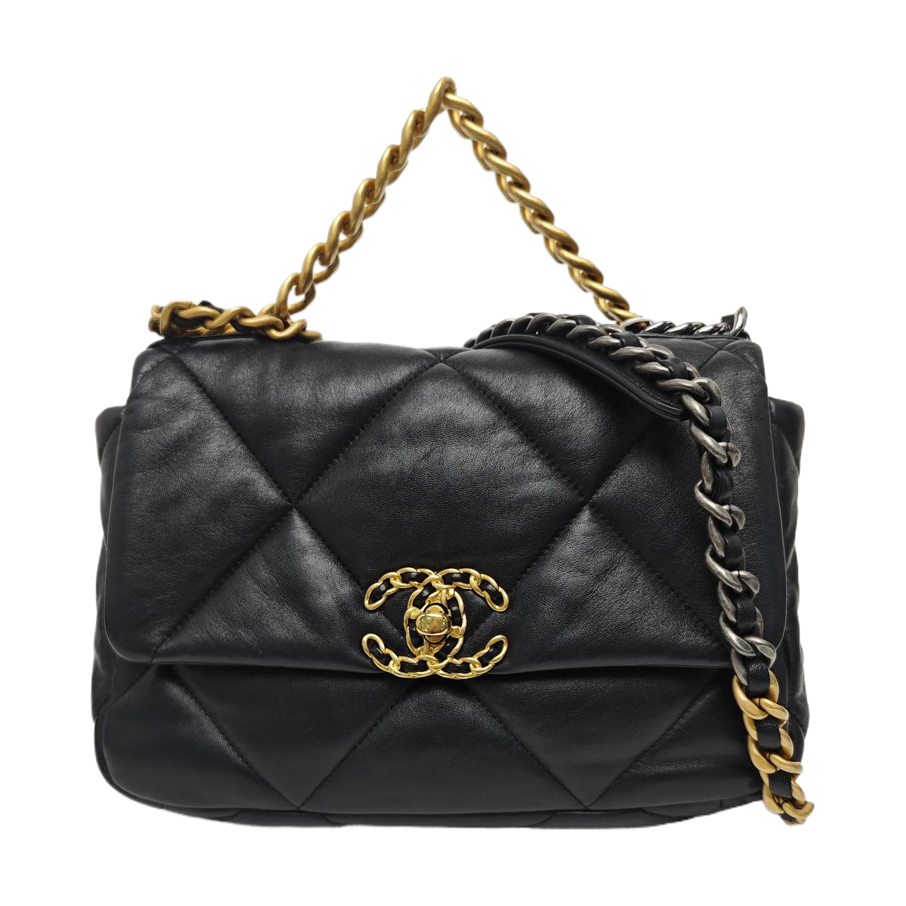CHANEL 19 Small Quilted Lambskin Black