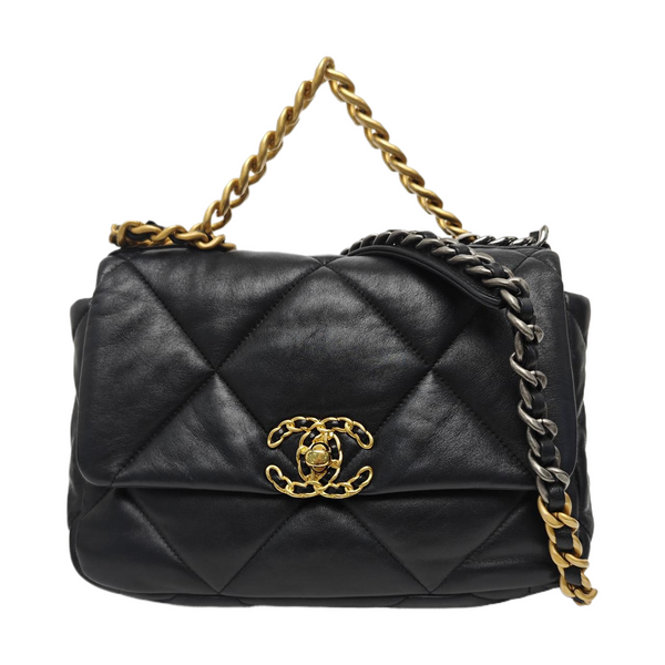 CHANEL 19 Small Quilted Lambskin Black