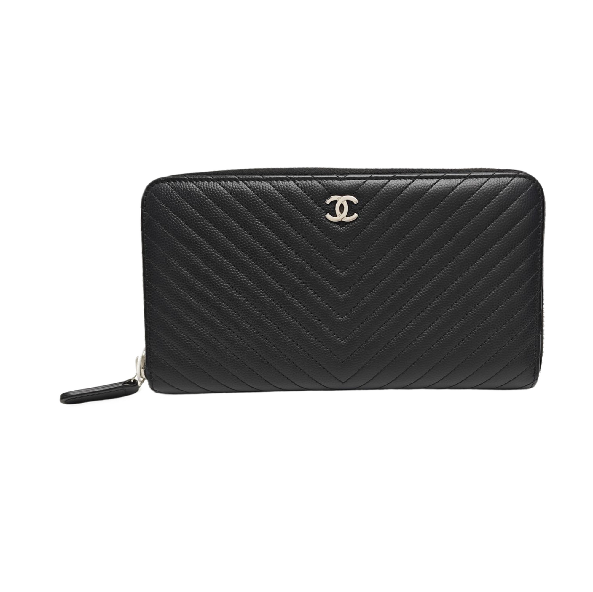 Chevron Calfskin Wallet Black