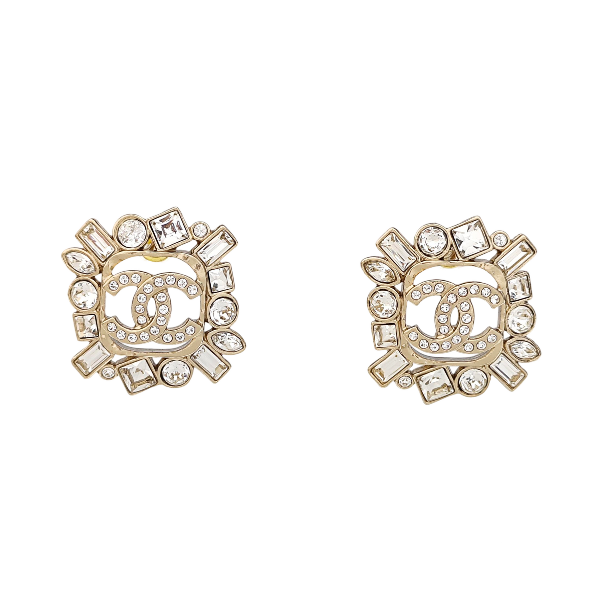 Synthetic Crystal Clear Stud Earrings