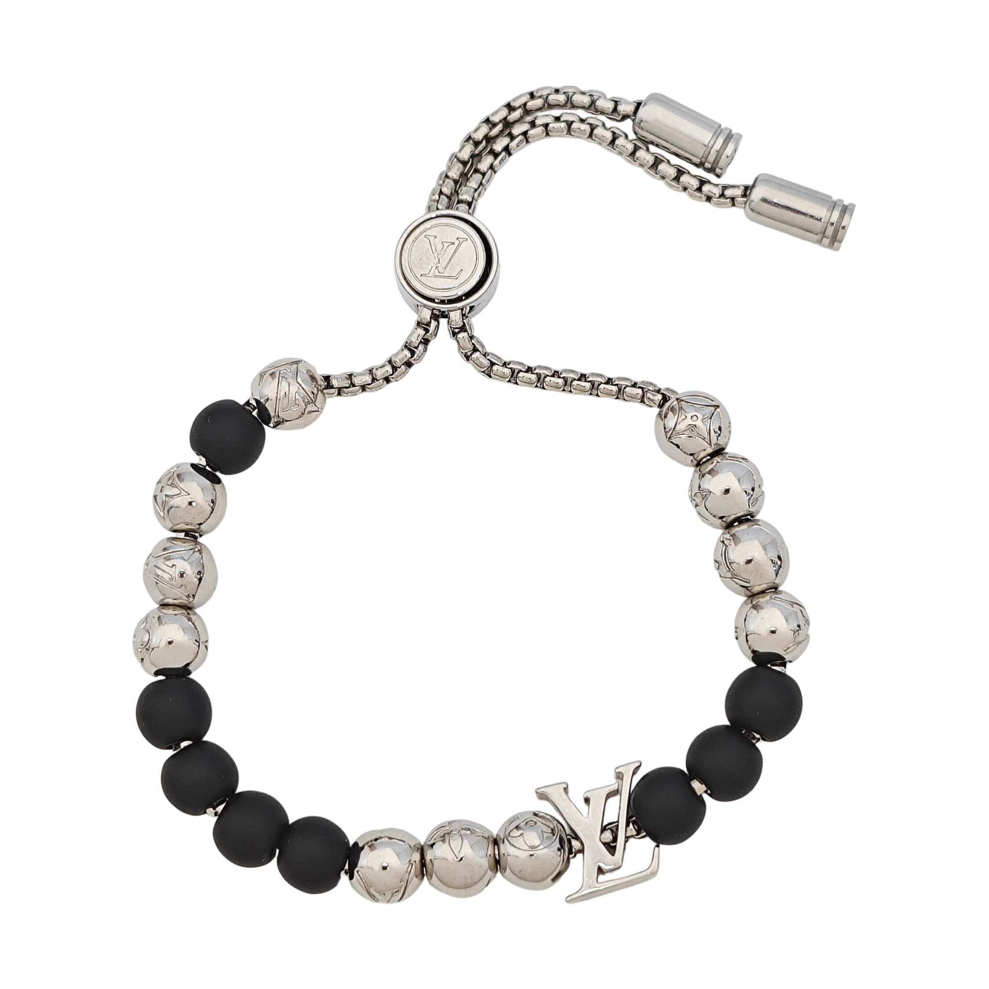 MONOGRAM COLORS PEARLS Metal Silver Bracelet