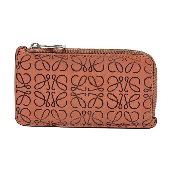 Monogram Calfskin Card Holder Pink