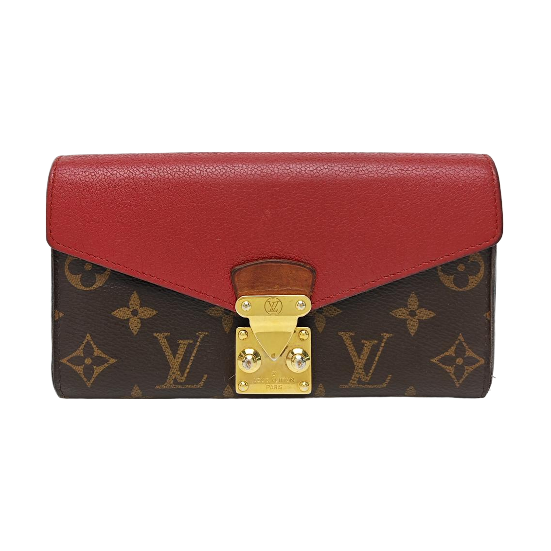PALLAS Monogram Calfskin Red Wallet