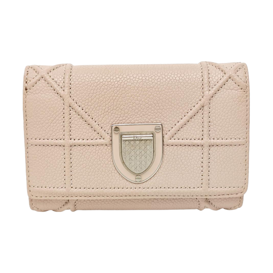 Diorama Cannage Calfskin Pink Wallet