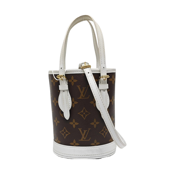 BUCKET Nano Monogram Coated Canvas Brown
