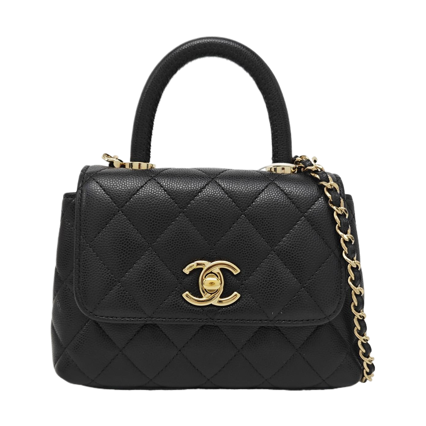 COCO HANDLE Grained Calfskin Black