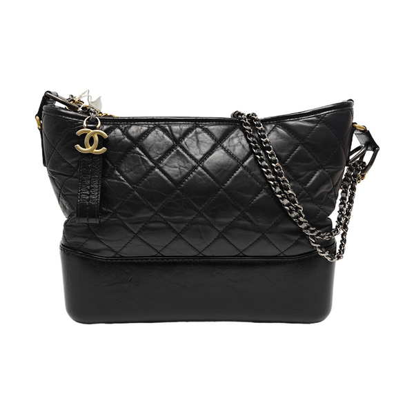 GABRIELLE Medium Quilted Calfskin Black