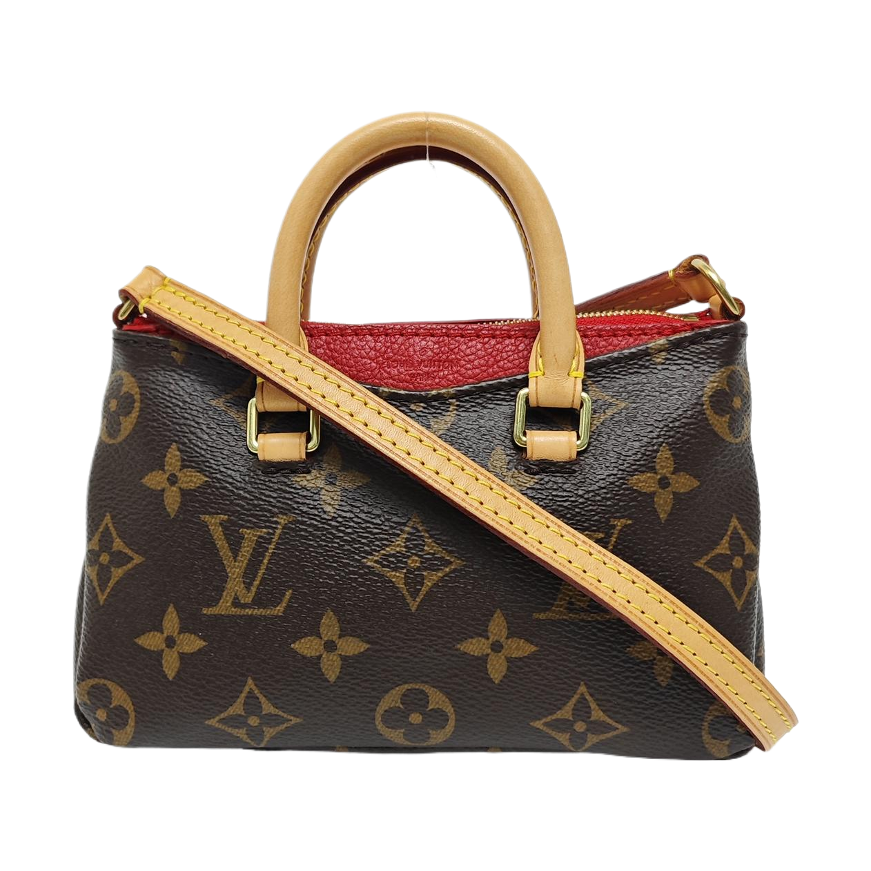 PALLAS Nano Monogram Coated Canvas Brown