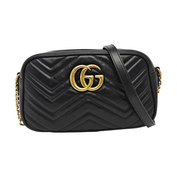 GG Marmont Small Quilted Calfskin Black
