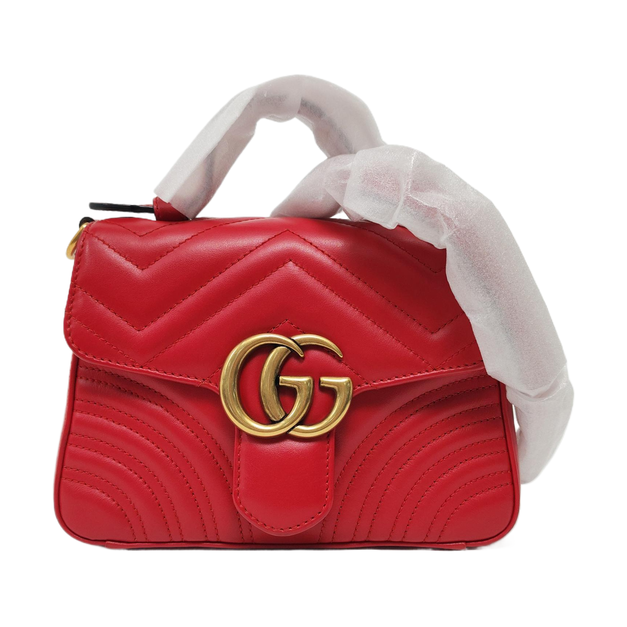 GG Marmont Mini Quilted Calfskin Red