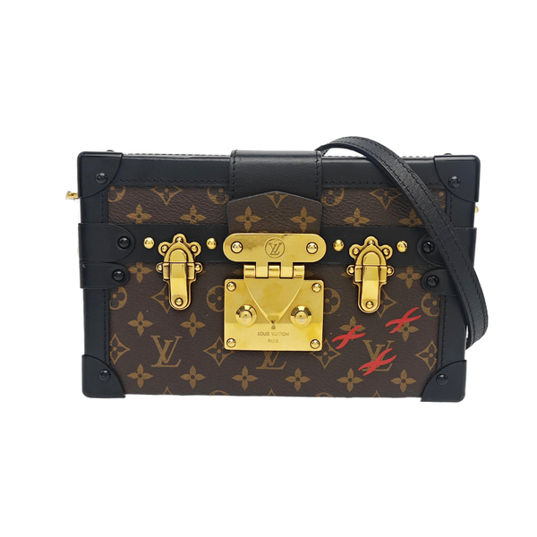 PETITE MALLE Monogram Coated Canvas Brown