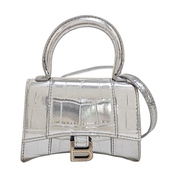 Hourglass Mini Calfskin Silver