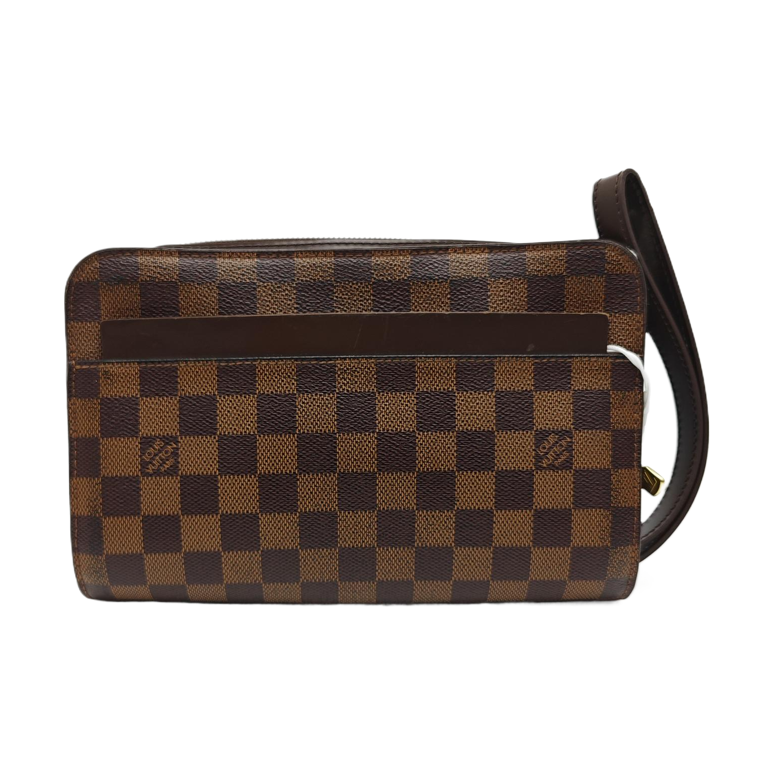 SAINT LOUIS Damier Ebene Coated Canvas Brown
