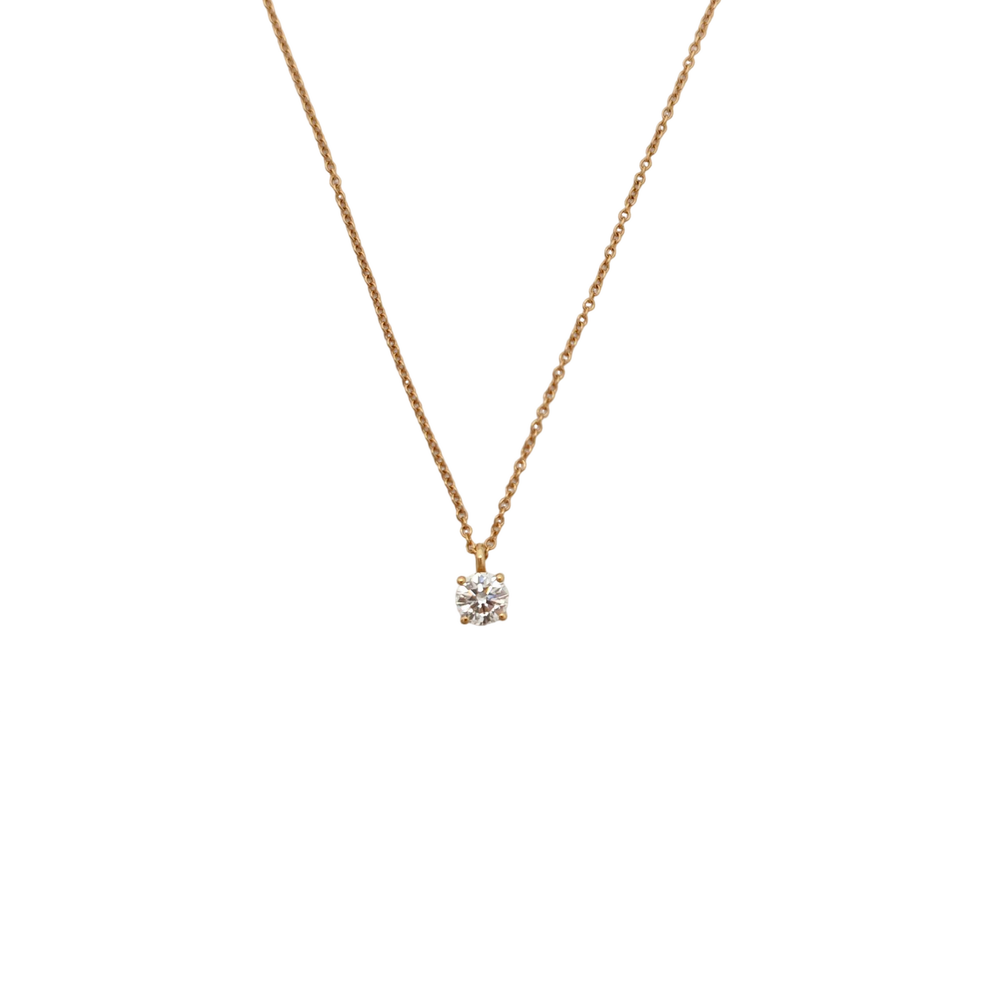 Tiffany Solitaire 18k Rose Gold Necklace
