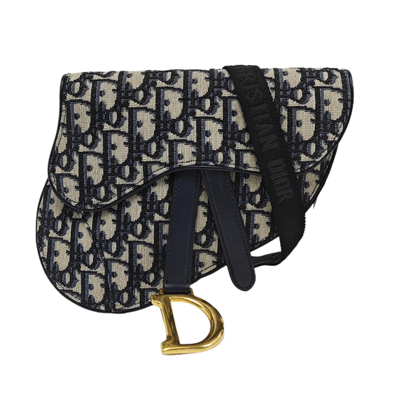 Authenticated pre-owned  Saddle Oblique Canvas Blue - Belt Bag at Looply