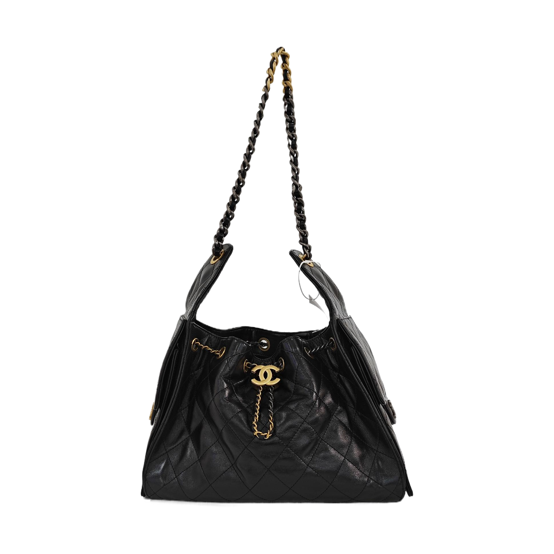 CHANEL 25 Small Quilted Canvas Black