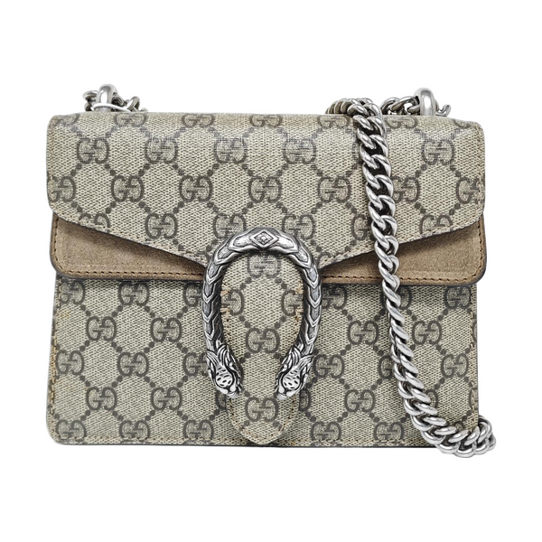Dionysus Mini Monogram Coated Canvas Beige