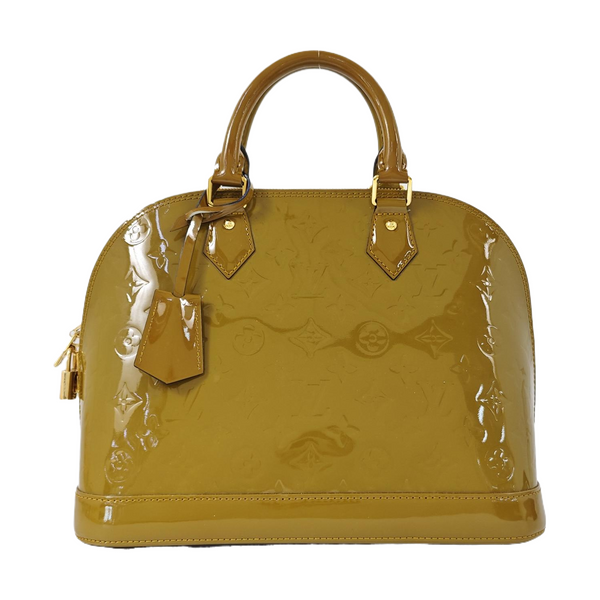 Authenticated pre-owned  ALMA PM Patent Leather Yellow - Top Handle Bag at Looply
