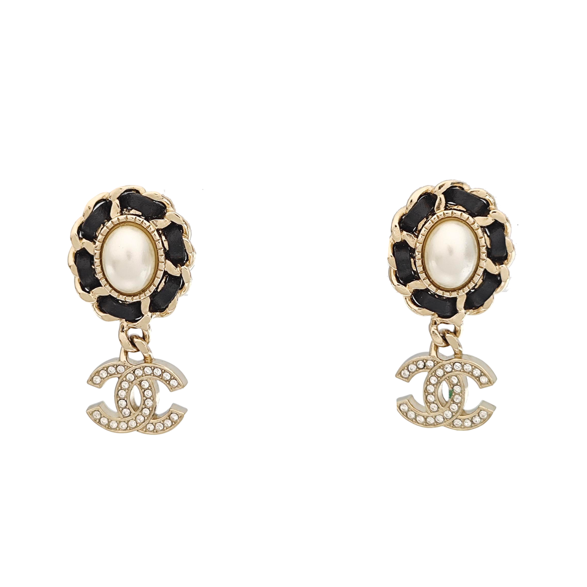 CC Logo Metal Gold Earrings