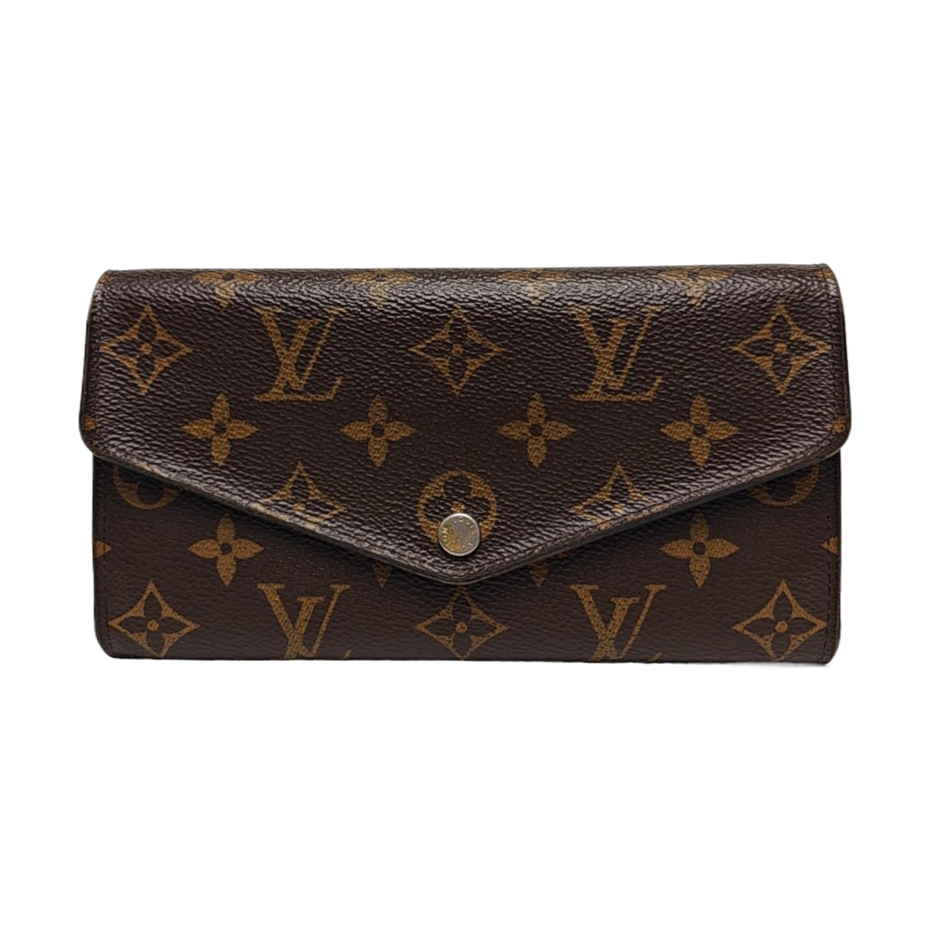 SARAH Monogram Coated Canvas Brown Wallet
